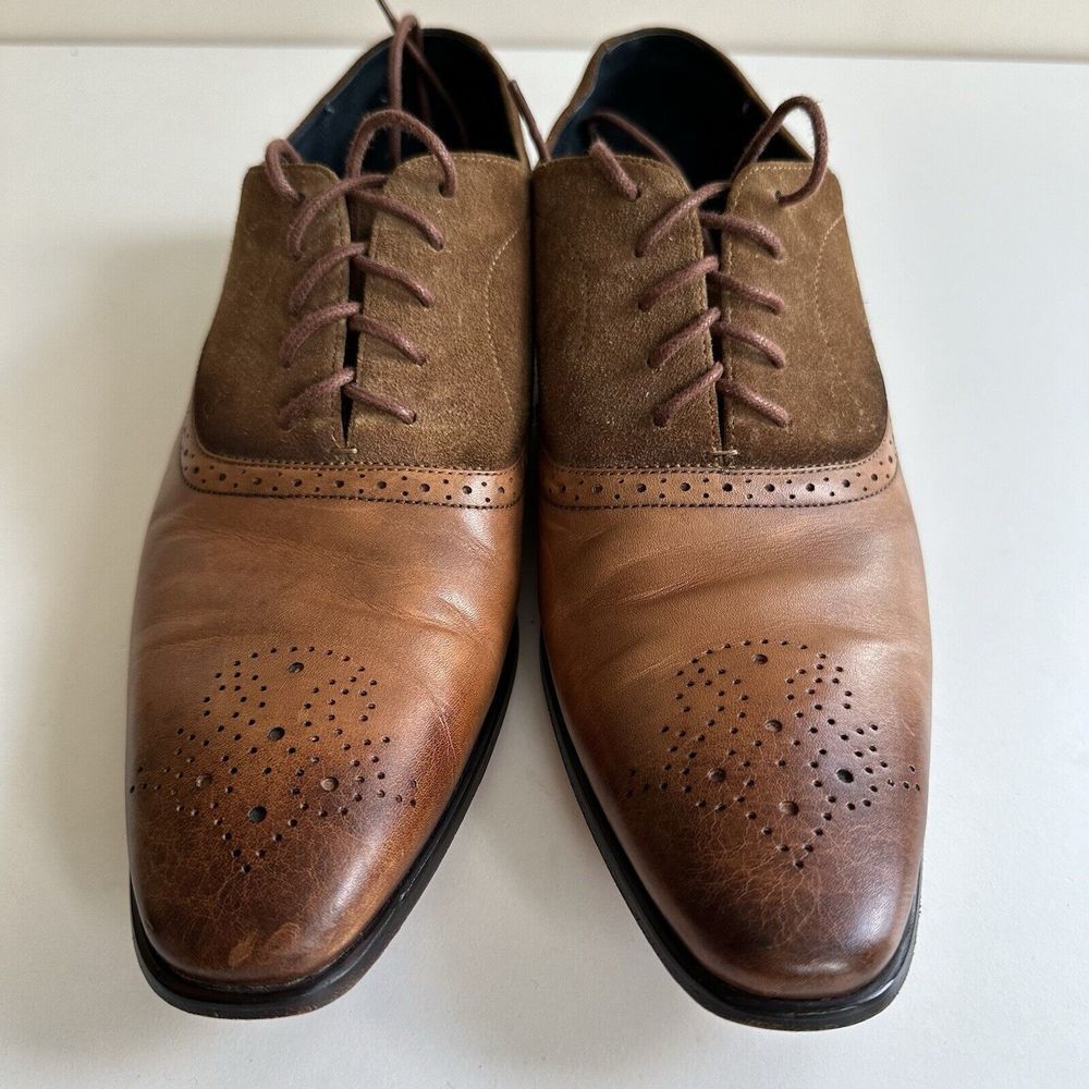 Oliver Sweeney Two‎ Tone Tan Brown Suede Leather Shoes Sanago UK 10 US 12 EU 44